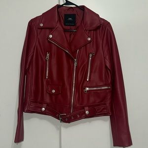 Red leather jacket
